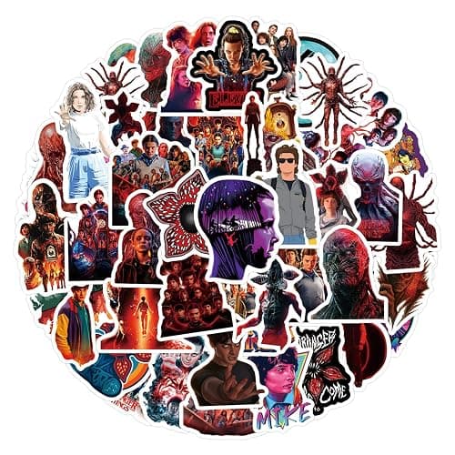 62PCS Stranger 5 Stickers Pack, Waterproof Things Vinyl Stickers for Adult Teen Laptop Bumper Skateboard Water Bottles Phone Guitar Travel Case Bike - Image 1