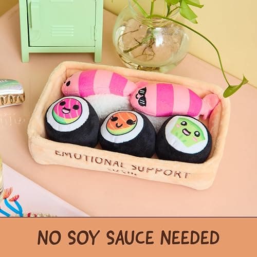 Emotional Support Sushi by Relatable - Cuddly Stuffed Animals and Toys, Squishy Toys and Plushies, Great Gift Ideas for Loved Ones of All Ages - Includes 5 Plushies with Carrying Basket thumbnail 5