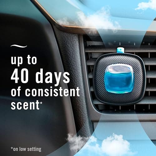 Febreze AUTO Air Freshener, Odor-Fighting Automotive Vent Clip, Scented Car Accessories, Long Lasting for Strong Odors, Leather, 2 Count thumbnail 5