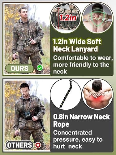PAMASE Duck Call Lanyard - 12 Loops Duck Whistle Hunting Accessories with 10 Removable Loops, Camo Woven Goose Call Carry, Outdoor Predator Gear Gifts for Hunter - Without Duck Call thumbnail 2