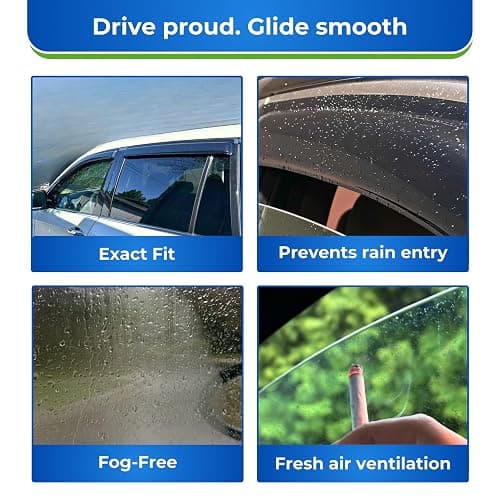 KPY Window Visor Compatible with Kia K5 & Optima 2021-2024, 4PC Rain Guard Side Window Vent Deflectors Tape-On Mugen Style, 2021 2022 2023 2024 thumbnail 5