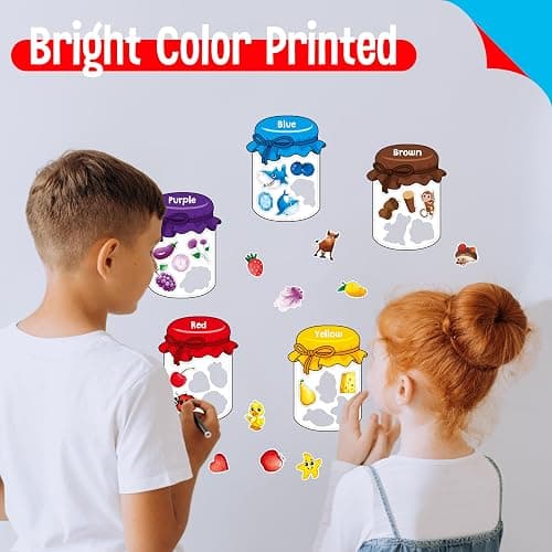 12 Pieces Magnetic Color Sorting Toys, 60 Color Magnets Educational Refrigerator Whiteboard for Baby Toddlers Kids Magnets thumbnail 5