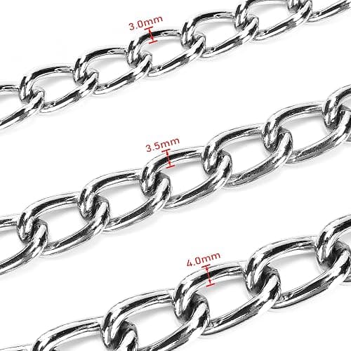 Metal Chain Heavy Duty Dog Leash, Chew Proof Dog Leash with Soft Handle for Large & Medium Size Pets Walking(6 ft. x 3.0 mm Black) thumbnail 3