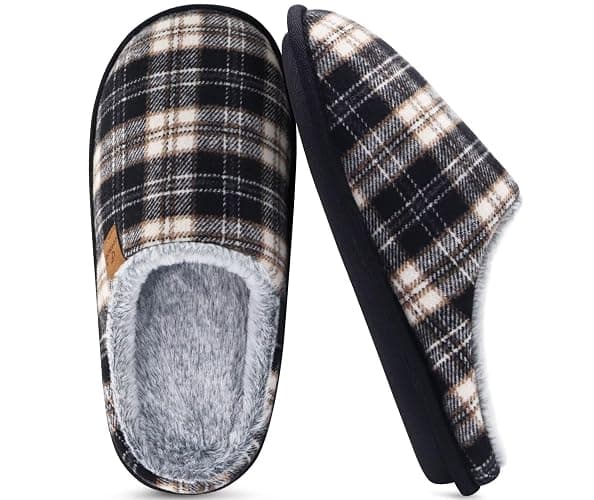 COFACE Unisex Mens Womens Cozy Memory Foam Scuff Slippers Casual Slip On Warm House Shoes Indoor/Outdoor Sandal Slippers With Arch Support Rubber Sole Size 4-15 thumbnail 2