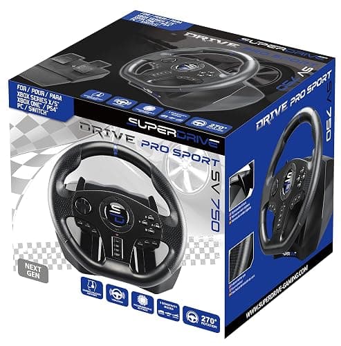 Subsonic Superdrive - SV750 Drive pro sport steering wheel with pedals, paddles shifter and vibration - Xbox Serie X/S, PS4, Xbox One, Switch, PC (programmable for all games) (Xbox Series X/) thumbnail 7