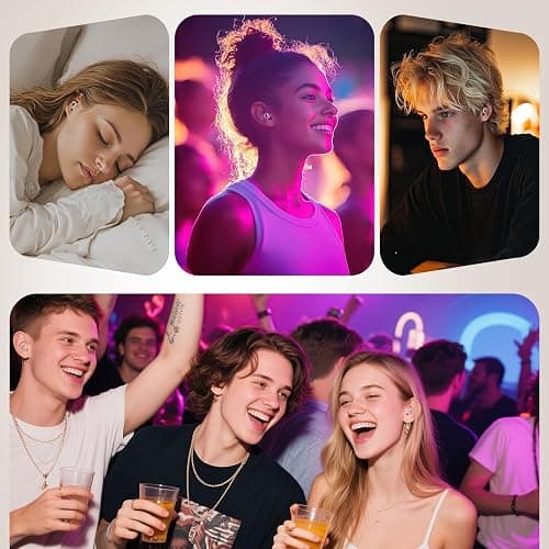 JUSTRVN Ear Plugs for Concert, 2 Pairs of Noise Reduction Earplugs 25dB-30dB with 8 Ear Tips&Carry case,Reusable Hearing Protection earplugs for Sleep,Social,Work,Focus&Noise Sensitivity thumbnail 5