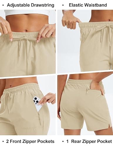 MAGCOMSEN Women's 5" Hiking Shorts UPF 50+ Quick Dry Lightweight Athletic Running Golf Summer Casual Shorts with Pockets thumbnail 5
