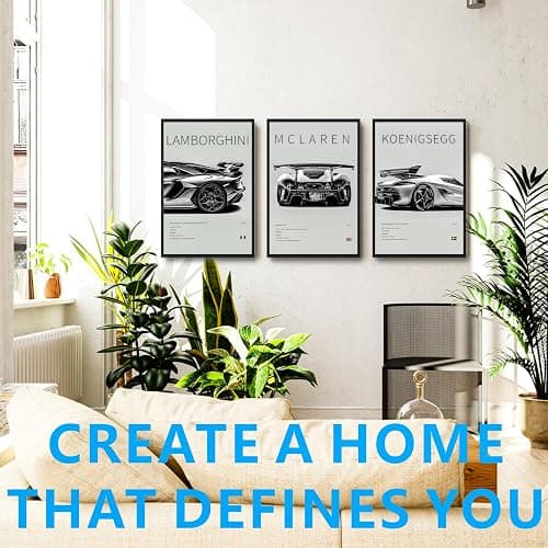 dazongweihan 9pcs Super Car Posters for Boys Room, Racing Car Wall Art for Men Guys,Sports Car Wall Decor, Race Cars Pictures Wall Decor for Bedroom Dorm Man Cave(Unframed,8x12inch) (X1) thumbnail 8