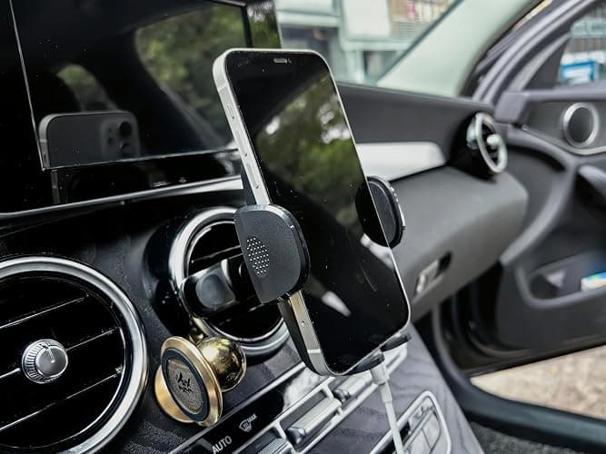 szyuchen Car Cell Phone Holder Mount for Ford Mustang Ecoboost GT Premium Shelby GT 350 500 Shelby GT500 V6 (Not for Mach E) 2015-2023 Accessories Circular Air Vents Cellphone Mobile Phone Stand thumbnail 2