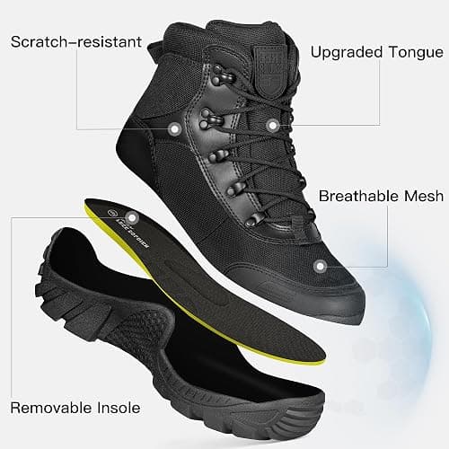 FREE SOLDIER Men's Waterproof Hiking Boots Tactical Work Boots Outdoor Lightweight Military Boots thumbnail 3