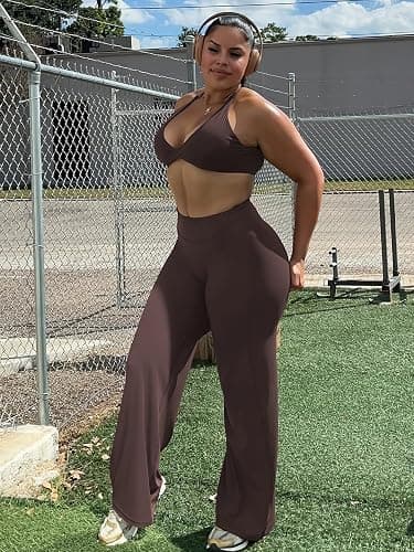 YEOREO Ease Workout Leggings Womens Straight Leggings Eddiy Gym Yoga Pants | 29"/31.5"/33"/35",No Front Seam,High Waist,Buttery,Booty Lifting,Wide Leg thumbnail 3