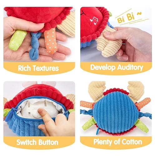 hahaland Baby Toys 6+ 12-18 Months - Crawling Musical Dancing Walking Moving Bouncing Learning Crab Tummy Time Toy Sensory Toddler Toys for 1-3 Year Old Christmas Birthday Gifts Stocking Stuffers thumbnail 5