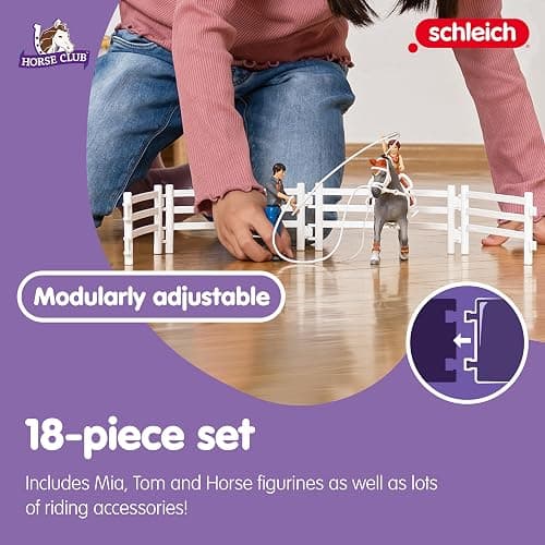 schleich HORSE CLUB — Mia's Vaulting Set, 18 Piece Horse Play Set with Rider, Horse, and Trainer, schleich Horse Toys for Girls and Boys Ages 5-12 thumbnail 4