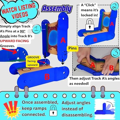 STEM Ramp Builder Set by Redi-Rampz–10 Modular Track Pieces with Adjustable Angles + 2 Monster Trucks | Build Custom Ramps, Bridges & Jumps (Ages 3+, No Batteries, Fits 1:64 Vehicles) thumbnail 3
