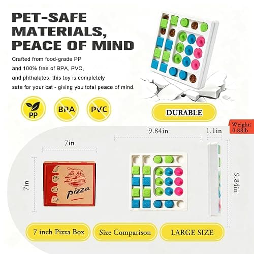Cat Puzzle Feeder ，Cat Puzzle Toy ，Interactive Slow Feeder Kitten Toys ，Maze Hidden Food Pet Feeder，Toys for Bored Indoor Adult Cats thumbnail 3