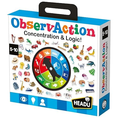 HEADU - Observaction - Concentration Et Logique ! | Jeu De Société 4 5 6 7 8 9 10 Ans, Jeu de Plateau pour Enfants, Idée Cadeau Enfants Fille Garçon, Jeu Amusant et Èducatif, Made in Italy - Image 1