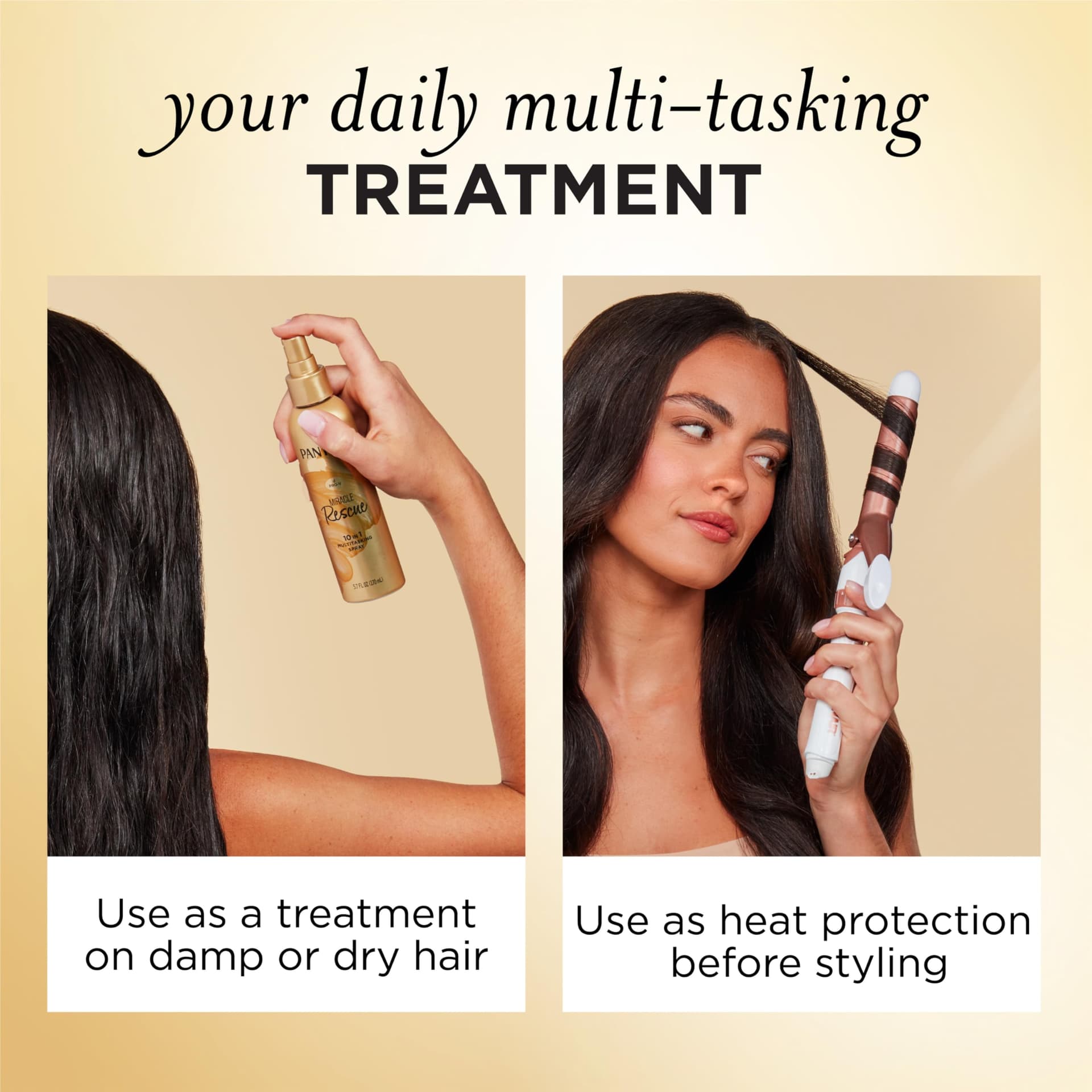 Pantene Miracle Rescue 10-in-1 Multitasking Leave-in Conditioner Spray, 5.7 fl oz thumbnail 6