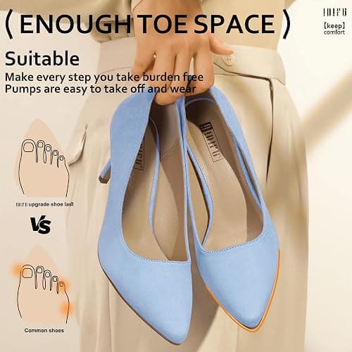 IDIFU IN3 High Heels Pumps Closed Toe Heels Women's Pumps Stiletto Pointed Toe Dress Shoes Wedding Prom Bridal Work Office Bride Guest Trendy Dressy Fashion Comfortable Pump Shoes thumbnail 3