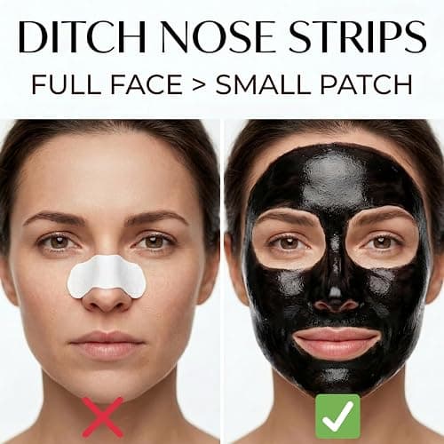 Black Mask Peel Off Face Mask with Activated Charcoal Powder – Korean Blackhead Remover Mask for Nose & Face, Pore Cleaner, Clay Mask & Strips Alternative, Face Mask Skincare for Men & Women, Gift Set thumbnail 6