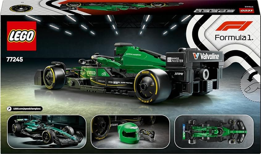 LEGO Speed Champions Aston Martin Aramco F1 AMR24 Race Car Toy with a Collectible Formula 1 Driver Minifigure - Model Kits for 10+ Year Old Boys & Girls or Adult Motorsport Fans 77245 thumbnail 13