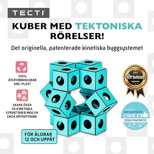 TECTI Kinetic Building System - Cubes with Seismic Moves - Consists of 3-Dimensional Interconnected Cubes - Build Over 50 Dynamic Structures - by Fun in Motion Toys thumbnail 2