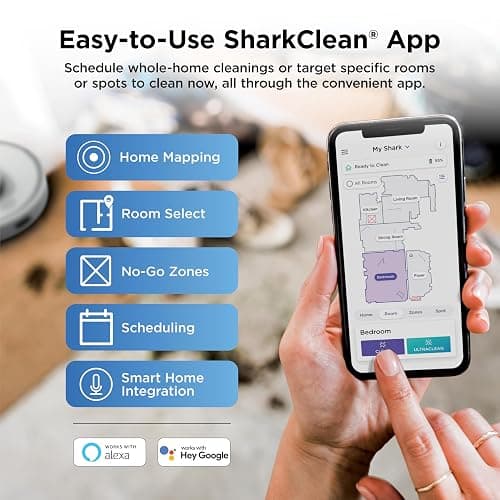 Shark Matrix Clean | Robot Vacuum Cleaner with Powerful Suction for Pet Hair, Rugs, Carpets & Hard Floors | Self-Empty Base | 60-Day Capacity | Voice Control | LiDAR Navigation | White | AV2511AE​ thumbnail 9