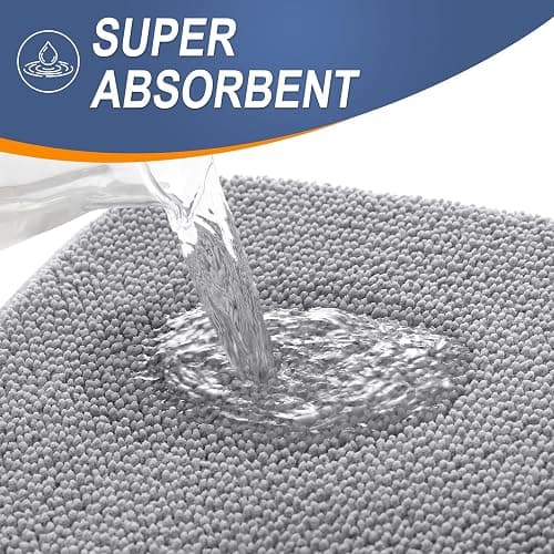 OLANLY Thick Memory Foam Bath Mat Rug 70x24, Extra Soft Absorbent Bathroom Rug, Quick Dry Bath Mats, Non-Slip, Machine Washable Carpet for Bathroom, Tub and Shower, Home Decor Accessories, Grey thumbnail 3