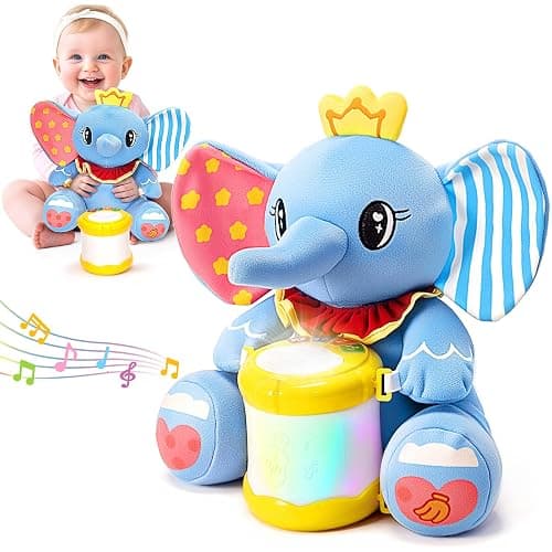 Hodurgyi Baby Toys 6-12 Months, Elephant Musical Plush with Lights, ABCs, Animal Sounds, Numbers, Infant Early Learning Toy,Christmas Birthday Gifts for 6+ Month Boys &Girls - Image 1