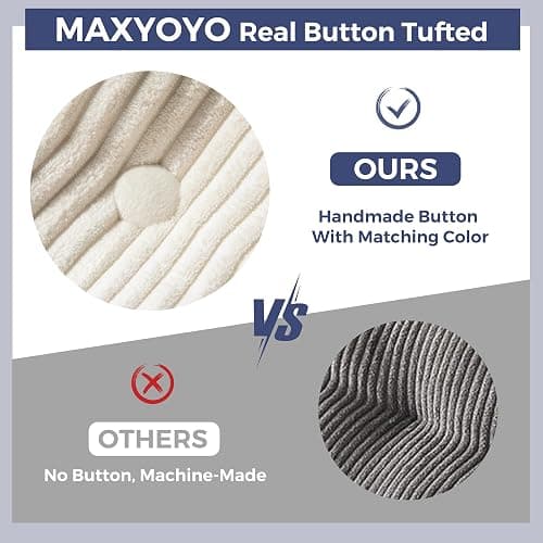 MAXYOYO Convertible Sofa Bed, Pull Out Loveseat Sofa Couch | 2 in 1 Folding Couch Bed, Fold Out Floor Couch with Pillows for Living Room Bedroom Lounge, Beige thumbnail 5