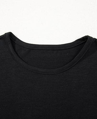 SELINK Womens Summer Ruffle Short Sleeve Top Crewneck T Shirts Floral Trim Casual Blouses thumbnail 4
