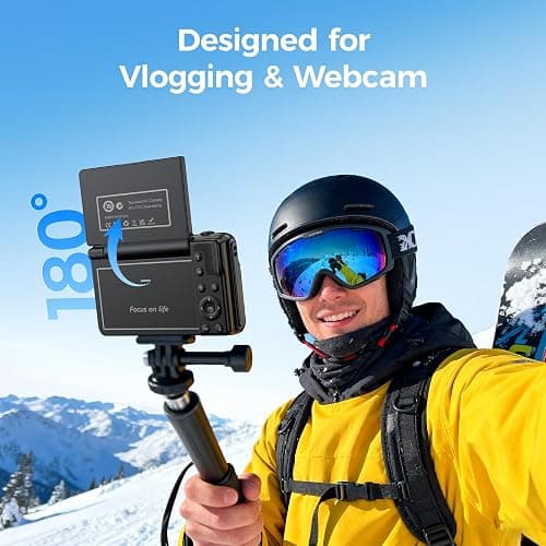 4K Digital Camera Photography for Vlogging: 64MP Compact Cameras with Flip Screen 16X Zoom - Gift for Beginners/Enfant/Teen - Vintage Appareil Photo Video Cam Black for Boys Girls thumbnail 4