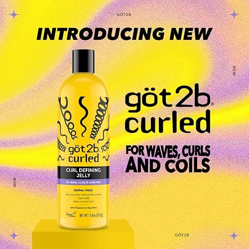 got2b Curled Defining Jelly, Curl Gel for Wavy to Coily Hair | Defines curls and waves, 72-hour frizz control, Moisture-locking with vitamin E and argan oil, Vegan, No crunch formula thumbnail 2