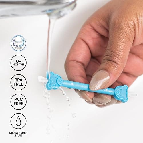 oogiebear - Nose and Ear Gadget. Safe, Easy Nasal Booger and Ear Cleaner for Newborns and Infants. Dual Earwax and Snot Remover. Aspirator Alternative - Two Pack with Case - Orange Seafoam thumbnail 4