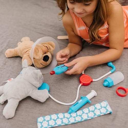 Melissa & Doug Examine and Treat Pet Vet Play Set, 24-Piece Animal Doctor Playset with Dog & Cat Plushies, Pet Doctor Kit & Accessories, Preschool Toys for Girls & Boys Ages 3+ thumbnail 7