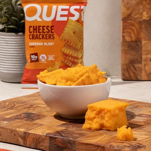 Quest Nutrition Cheese Crackers, Cheddar Blast, 10g Protein, 5g Net Carbs, 1g Sugar, Made with Real Cheese, High Protein Snack, 4 Count thumbnail 5