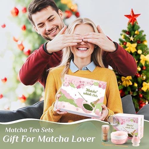 Birthday Gifts for Women: Matcha Whisk Set with Ceramic Matcha Bowl - Bamboo Matcha Whisk & Holder,Bamboo Scoop,Sifter - Complete Matcha Kit 5 Pcs - Gift for Matcha Lovers thumbnail 2