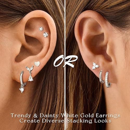 Adoyi 9 Pairs Gold Hoop Earrings Set for Womens Twisted Huggie Hoops Earrings 14K 18K Gold Plated for Girls Valentines Mother's Day Birthday Gifts Lightweight thumbnail 6