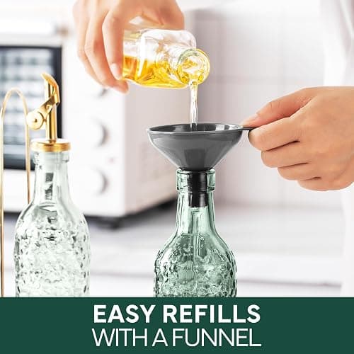 COOK WITH COLOR Glass Olive Oil Bottle Dispenser - 2 Pack- 17oz Oil and Vinegar Cruet - Olive Oil Carafe Decanter for Kitchen thumbnail 8