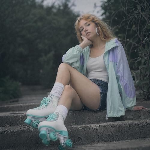 SULIFEEL Roller Skates for Girls and Women, Rhinestone Star Skates with High Top and Motion Light Up Wheels for Indoor and Outdoor Use thumbnail 6