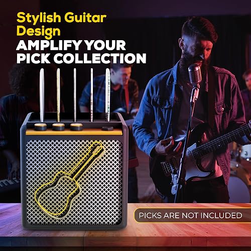 HOTCAN Guitar Pick Display Holder - Stylish Organizer for Music Enthusiasts and Musicians (Black) thumbnail 4