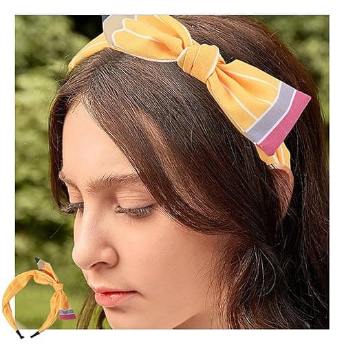 Women Teacher Pencil Headband Hair Accessories Stretchy Comfortable Hairband for Back to School Teacher Gifts Teacher Appreciation Supplies Women Hair Bows and Ties thumbnail 4