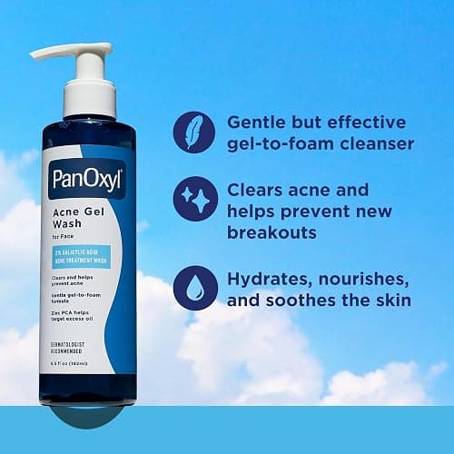 PanOxyl Acne Gel Wash, 2% Salicylic Acid, For Face, 6.5 fl oz | Gel-to-Foam Cleanser, Clears & Helps Prevent Acne, Mattifies with Zinc PCA, Reduces Redness, Nourishes Skin, All Skin Types thumbnail 2