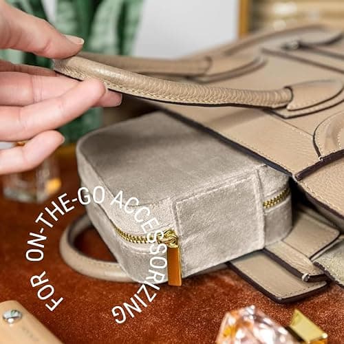 Benevolence LA Plush Velvet Travel Jewelry Box – Featured in Oprah's Favorite Things – Jewelry Organizer Case with Mirror – Birthday Gifts for Women – Sage thumbnail 7