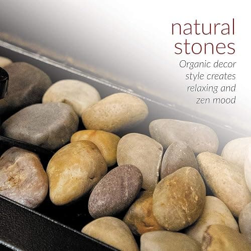 Alpine Corporation - Mirror Waterfall Fountain with Stones & Lights - Zen Indoor/Outdoor Decor for Office, Living Room, Patio, Entryway - 72 Inches - Modern Wall-Mounted Water Feature (Bronze) - Bronze thumbnail 6
