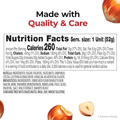 Nutella & GO! Chocolate Hazelnut Spread with Cocoa + Breadsticks, 24 Bulk Snack Packs, 1.8 oz Each thumbnail 2