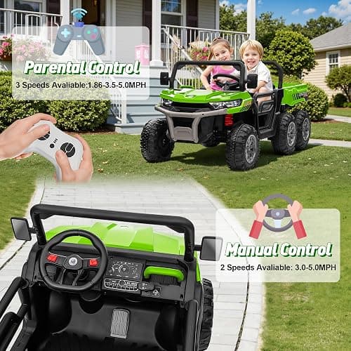 24V Ride On Dump Truck Car for Big Kids 2 Seater XL, 4WD 6-Wheels Battery Powered Ride On Toy with Remote Control, 800W Powerful Motors, Dump Bed & Shovel, Electric UTV for Boys Girls thumbnail 6
