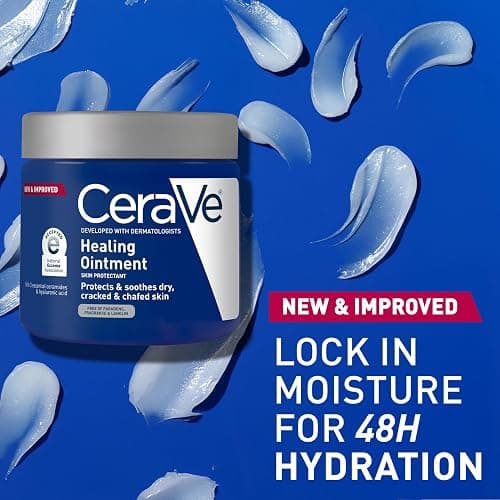 CeraVe Healing Ointment, Hydrating Skin Protectant With Petrolatum, Hyaluronic Acid & Ceramides, Face & Body Skin Barrier Repair For Cracked, Chafed, Dry Skin, Fragrance Free & Lanolin Free, 12 Oz thumbnail 6