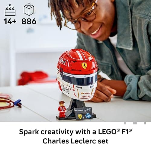 LEGO Editions Scuderia Ferrari HP Charles Leclerc Helmet - Building Set for Teens, Ages 14+ - Collectible F1 Display - Bedroom or Home Office Decor - Gift for Formula 1 Fans - 43014 thumbnail 3