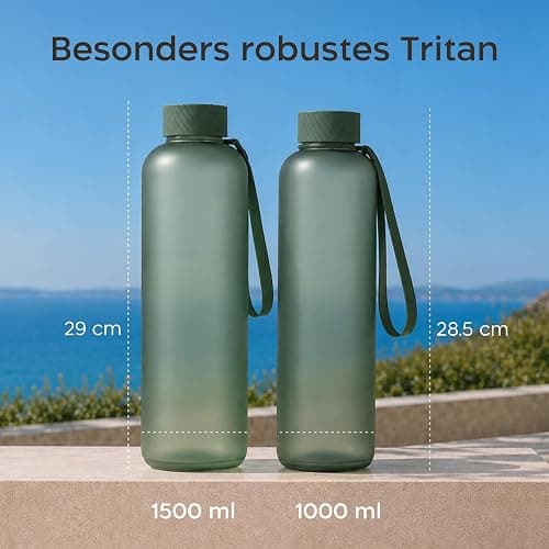 Twinzen Tritan Trinkflasche 1,5 L BPA-frei Auslaufsicher Rosa | Ideal für Sport, Schule und Büro · Robust und langlebig · Wiederverwendbar · Einfache Reinigung · Alltagstauglich thumbnail 3