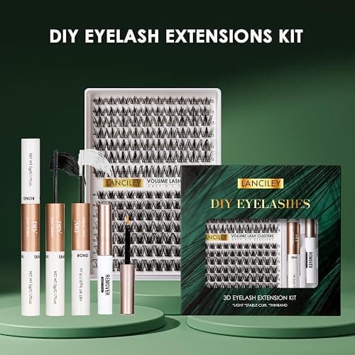 Lash Clusters 154pcs Lashes 10-18mm Eyelash Clusters Kit Natural Eyelashes DIY Cluster Eyelash Extensions Thin Band Cluster Lashes False Eyelashes Lash Extension Kit wth Bond & Seal & Remover-M34+M31 thumbnail 8